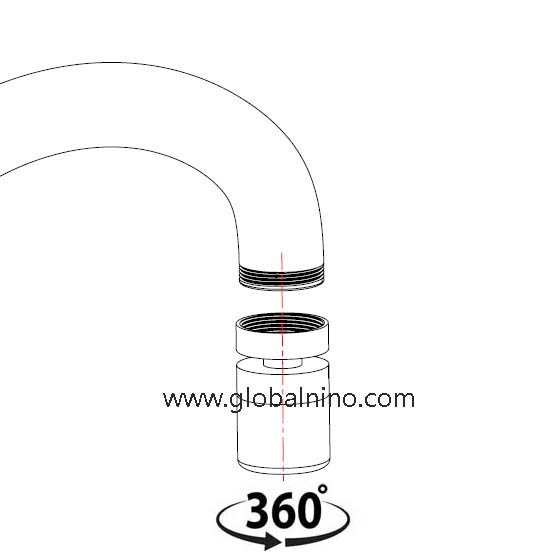 360 degree swivelling faucet aerator install instruction